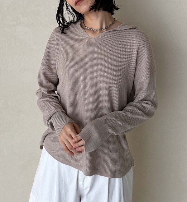 Doux archives「ワッフルフーディニット」|ニット・セーター|
