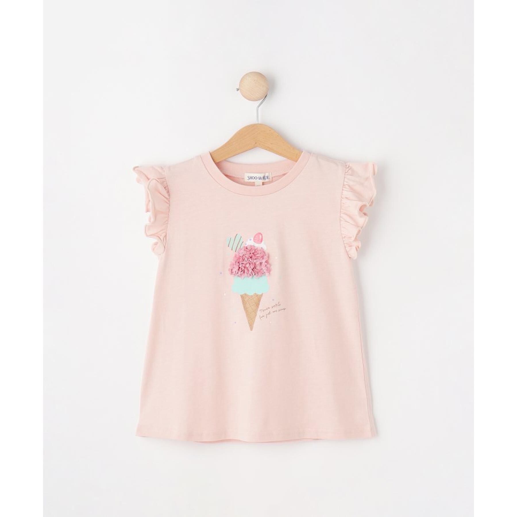 SHOO･LA･RUE「【100-150cm/ひんやり】花びらモチーフTシャツ」|Tシャツ・カットソー|