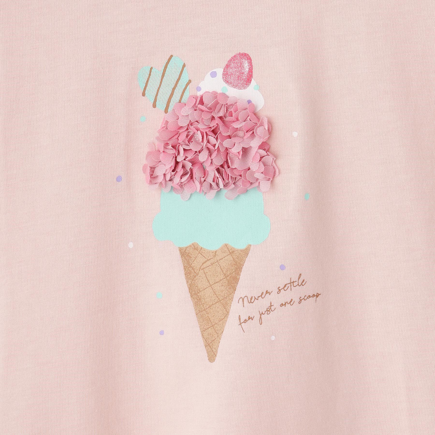 SHOO･LA･RUE「【100-150cm/ひんやり】花びらモチーフTシャツ」|Tシャツ・カットソー|