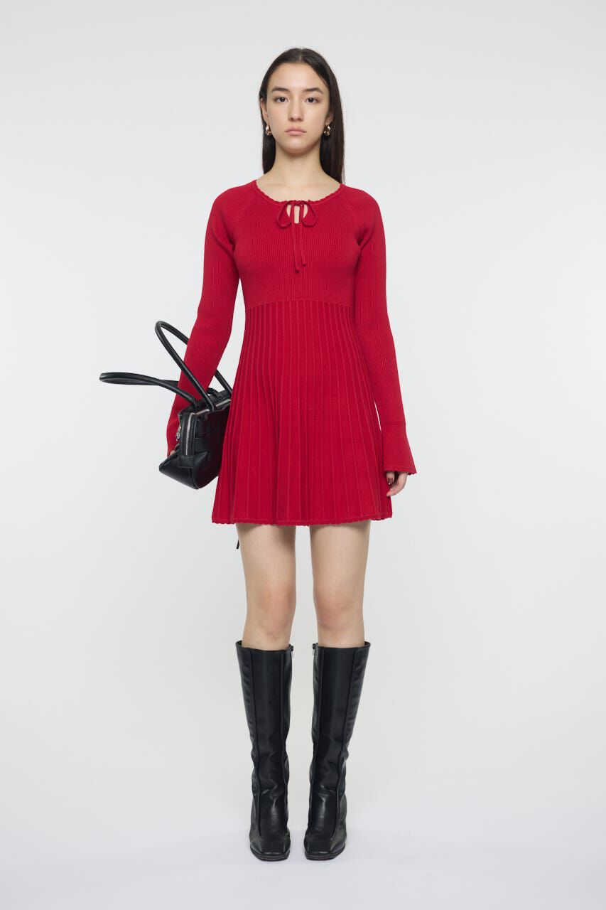 MOUSSY「PICO RIBBON MINI ドレス」|ワンピース|