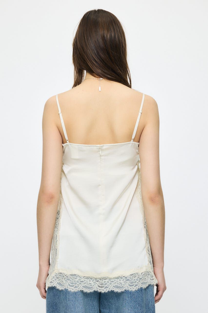 MOUSSY「LACE TRIM SATIN キャミ」|キャミソール|