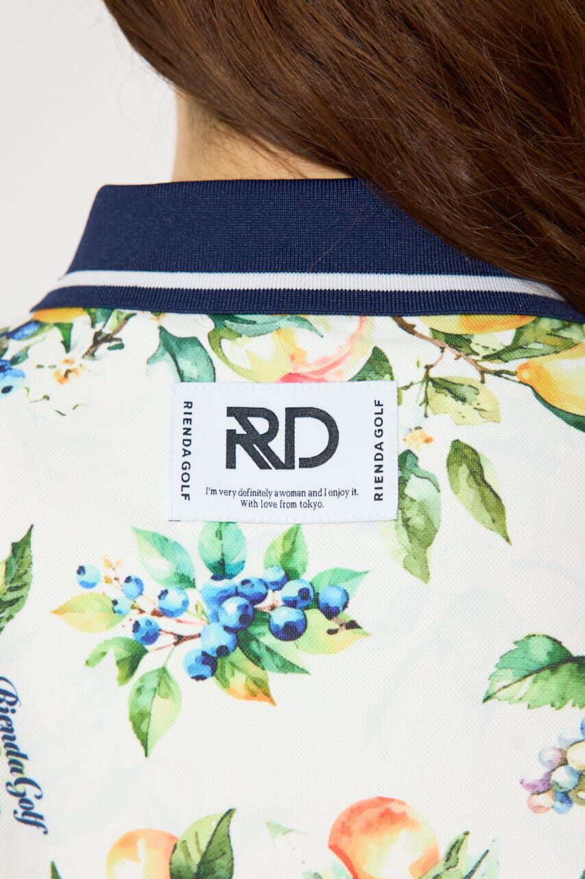 rienda「ラインコンパクトポロトップス」|Tシャツ・カットソー|