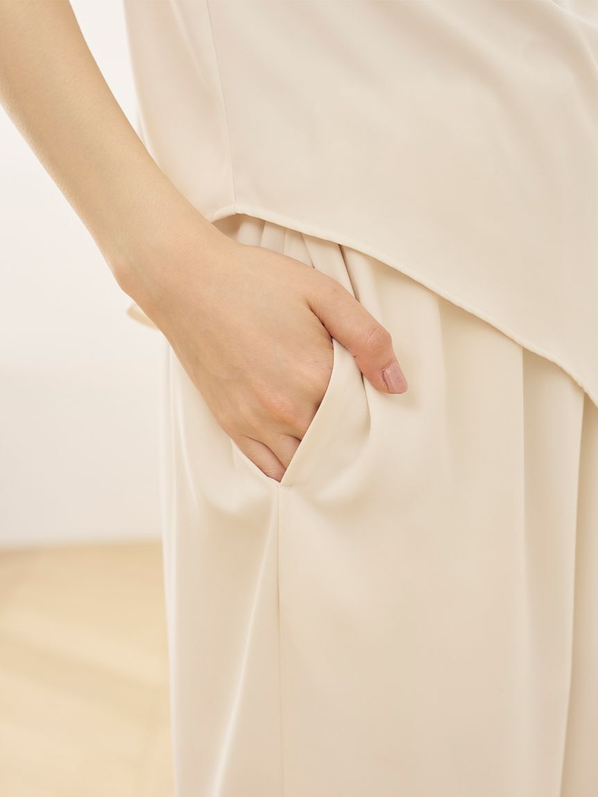 SNIDEL HOME「サテンレースロングパンツ」|ルームウェア|