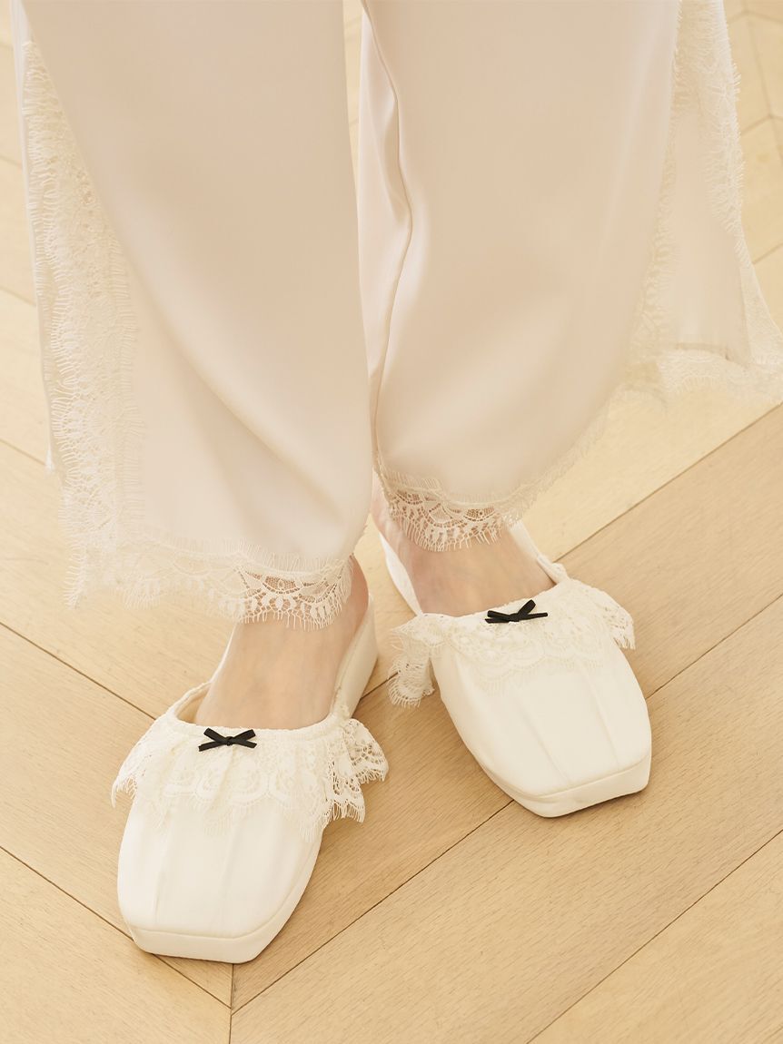SNIDEL HOME「サテンレースロングパンツ」|ルームウェア|