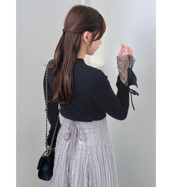 dazzlin「【追加生産分】ヘムレースリブニットトップス」|ニット・セーター|