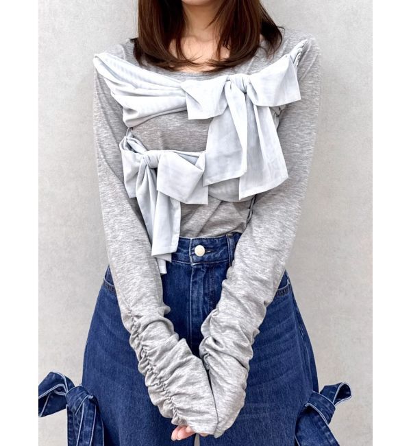 dazzlin「ラッピングリボンディティールカットソー」|Tシャツ・カットソー|