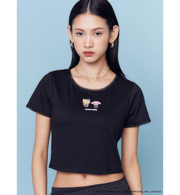 EMODA「【日焼けHello Kitty&My Melody&times;EMODA】MINI LACE T/S」|Tシャツ・カットソー|