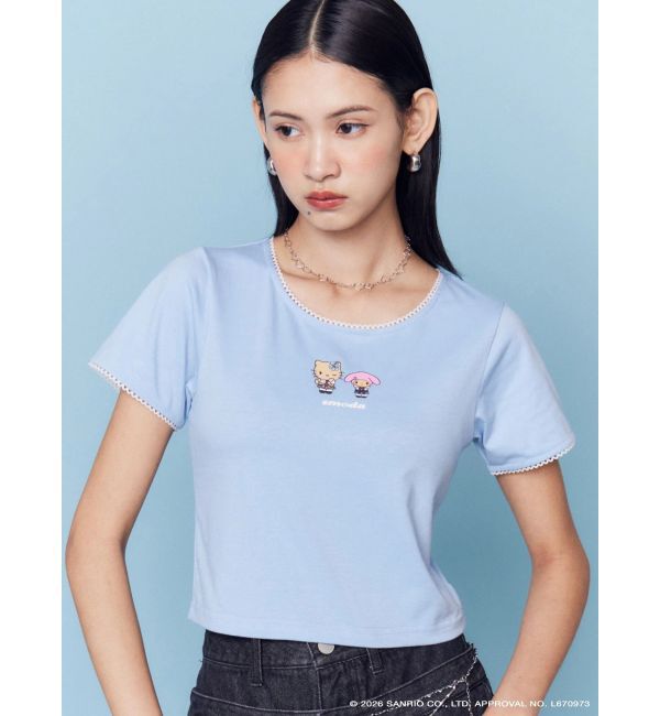 EMODA「【日焼けHello Kitty&My Melody&times;EMODA】MINI LACE T/S」|Tシャツ・カットソー|