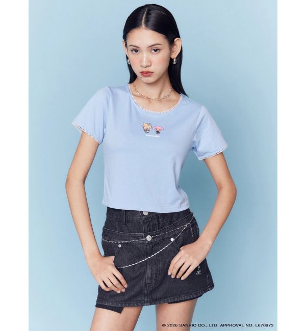 EMODA「【日焼けHello Kitty&My Melody&times;EMODA】MINI LACE T/S」|Tシャツ・カットソー|