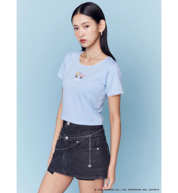 EMODA「【日焼けHello Kitty&My Melody&times;EMODA】MINI LACE T/S」|Tシャツ・カットソー|