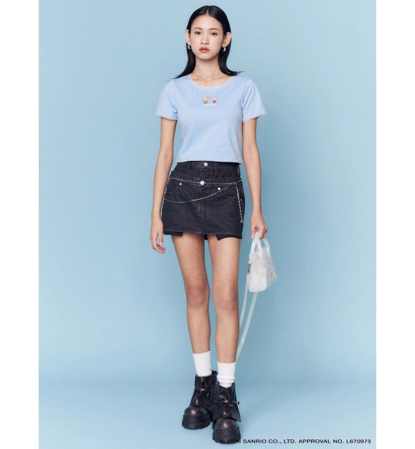 EMODA「【日焼けHello Kitty&My Melody&times;EMODA】MINI LACE T/S」|Tシャツ・カットソー|