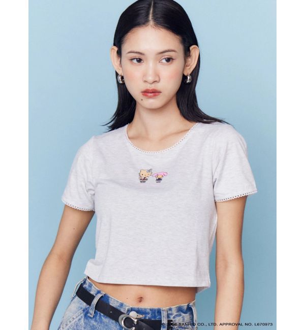 EMODA「【日焼けHello Kitty&My Melody&times;EMODA】MINI LACE T/S」|Tシャツ・カットソー|