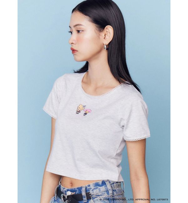 EMODA「【日焼けHello Kitty&My Melody&times;EMODA】MINI LACE T/S」|Tシャツ・カットソー|