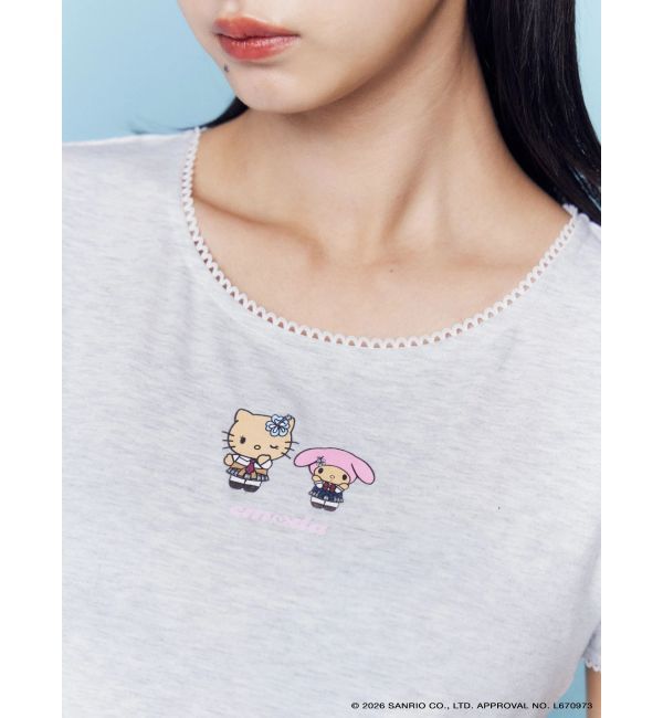 EMODA「【日焼けHello Kitty&My Melody&times;EMODA】MINI LACE T/S」|Tシャツ・カットソー|