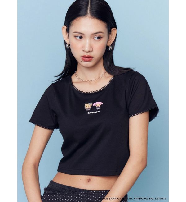 EMODA「【日焼けHello Kitty&My Melody&times;EMODA】MINI LACE T/S」|Tシャツ・カットソー|