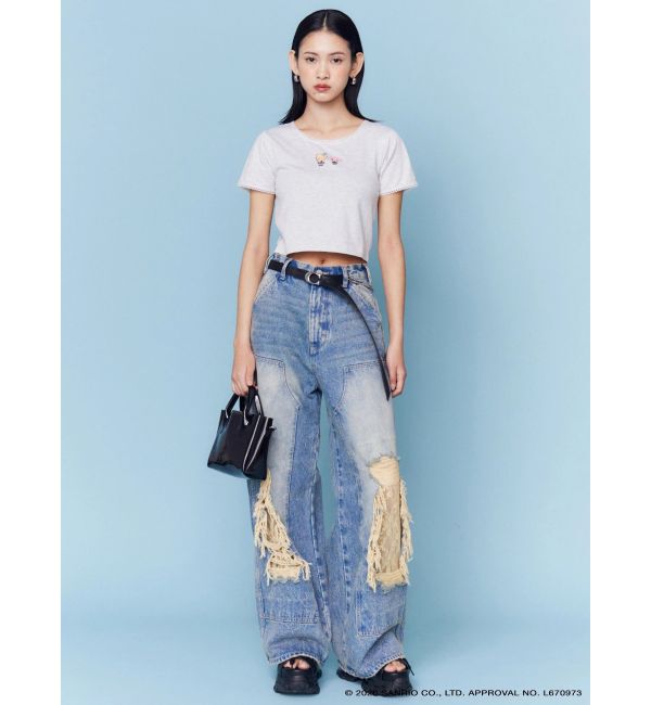 EMODA「【日焼けHello Kitty&My Melody&times;EMODA】MINI LACE T/S」|Tシャツ・カットソー|