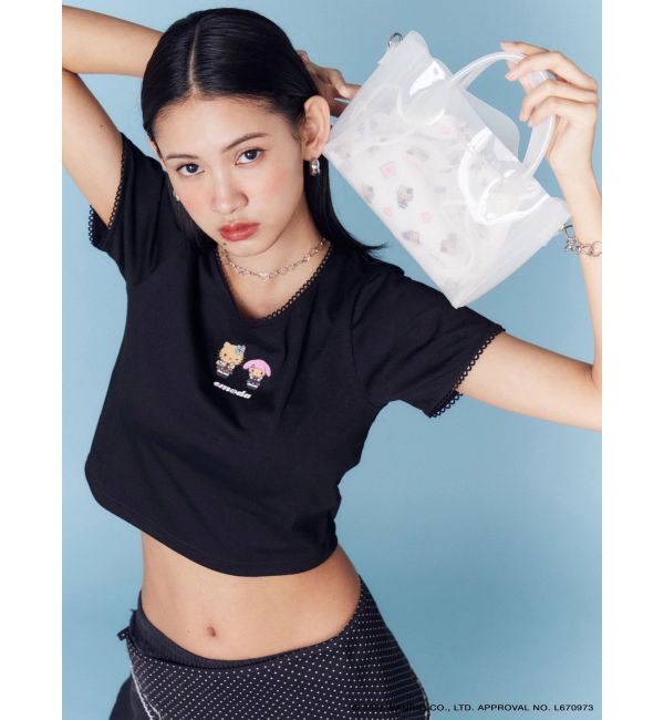 EMODA「【日焼けHello Kitty&My Melody&times;EMODA】MINI LACE T/S」|Tシャツ・カットソー|
