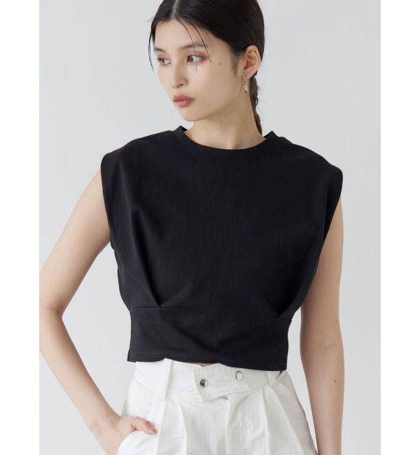 MURUA「ウエストタックノースリトップス」|Tシャツ・カットソー|ブラック