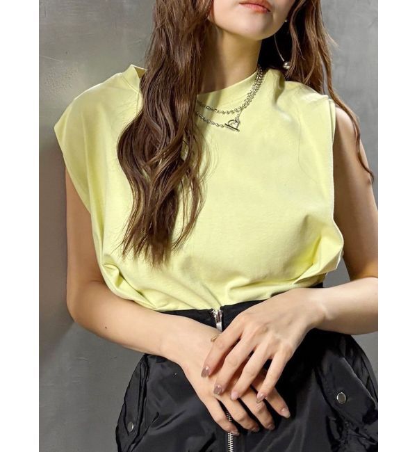 MURUA「ウエストタックノースリトップス」|Tシャツ・カットソー|イエロー
