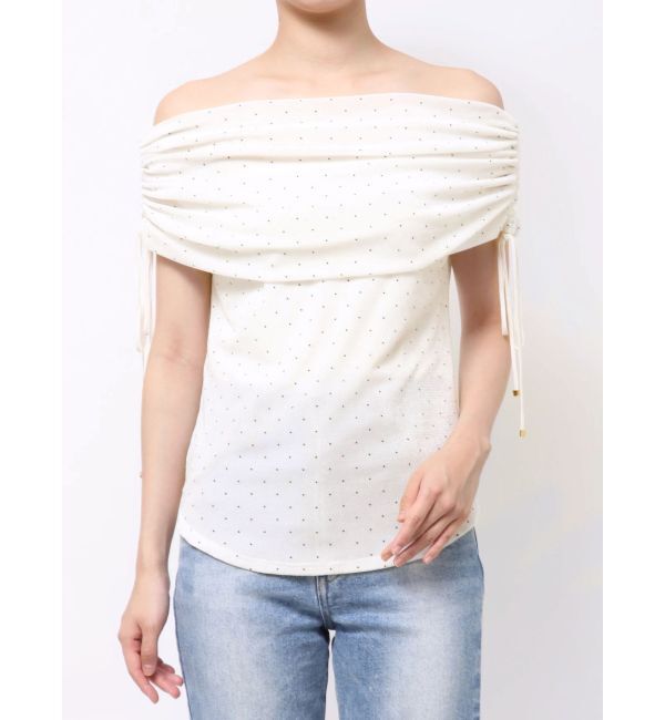 LAGUNAMOON「テキタイルオフショルドロストトップス」|Tシャツ・カットソー|
