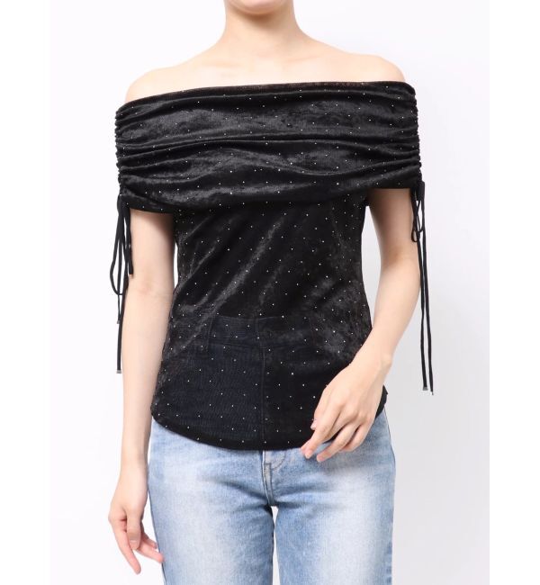 LAGUNAMOON「テキタイルオフショルドロストトップス」|Tシャツ・カットソー|