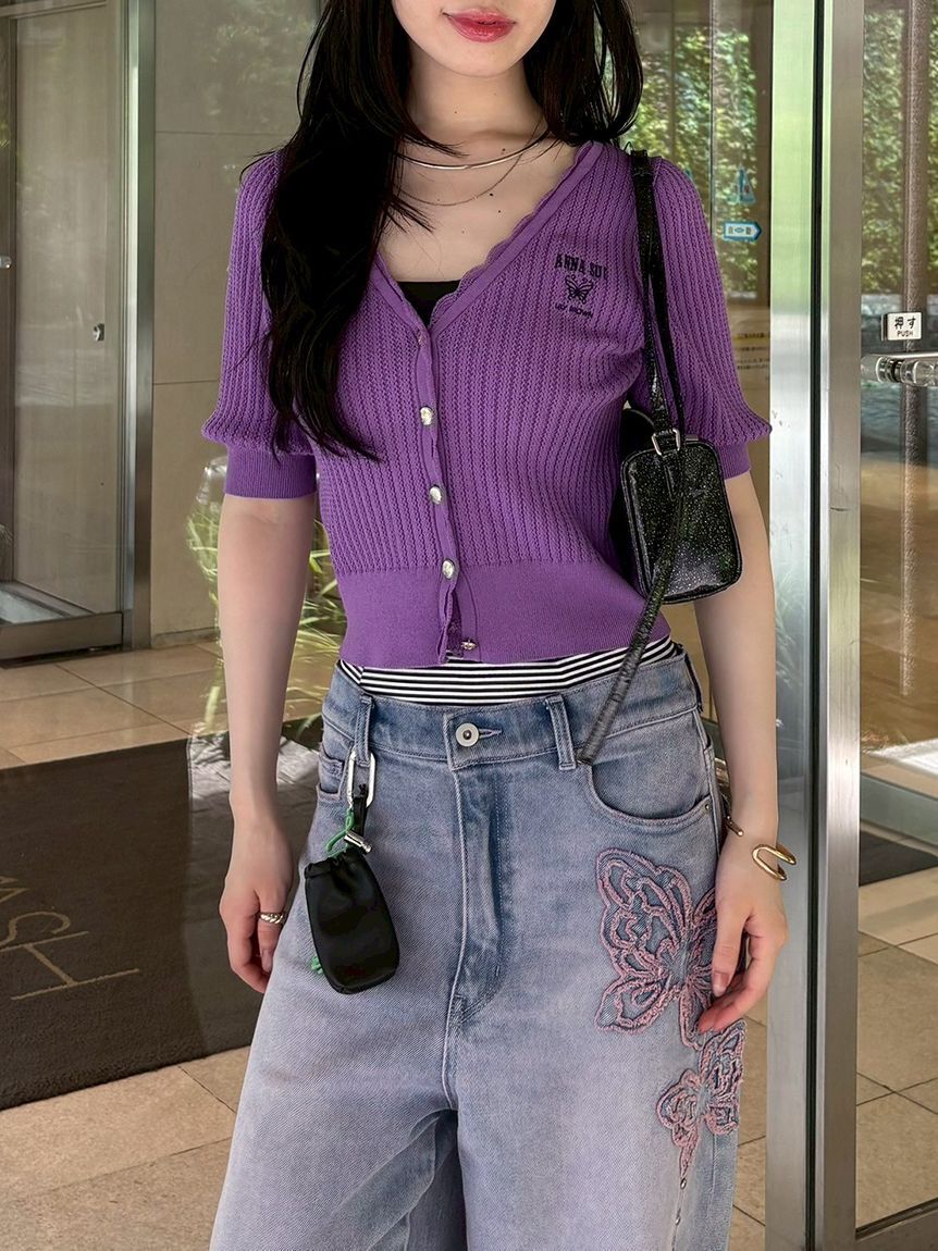LILY BROWN「【LILY BROWN&times;ANNA SUI】レースニットカーディガン」|カーディガン|
