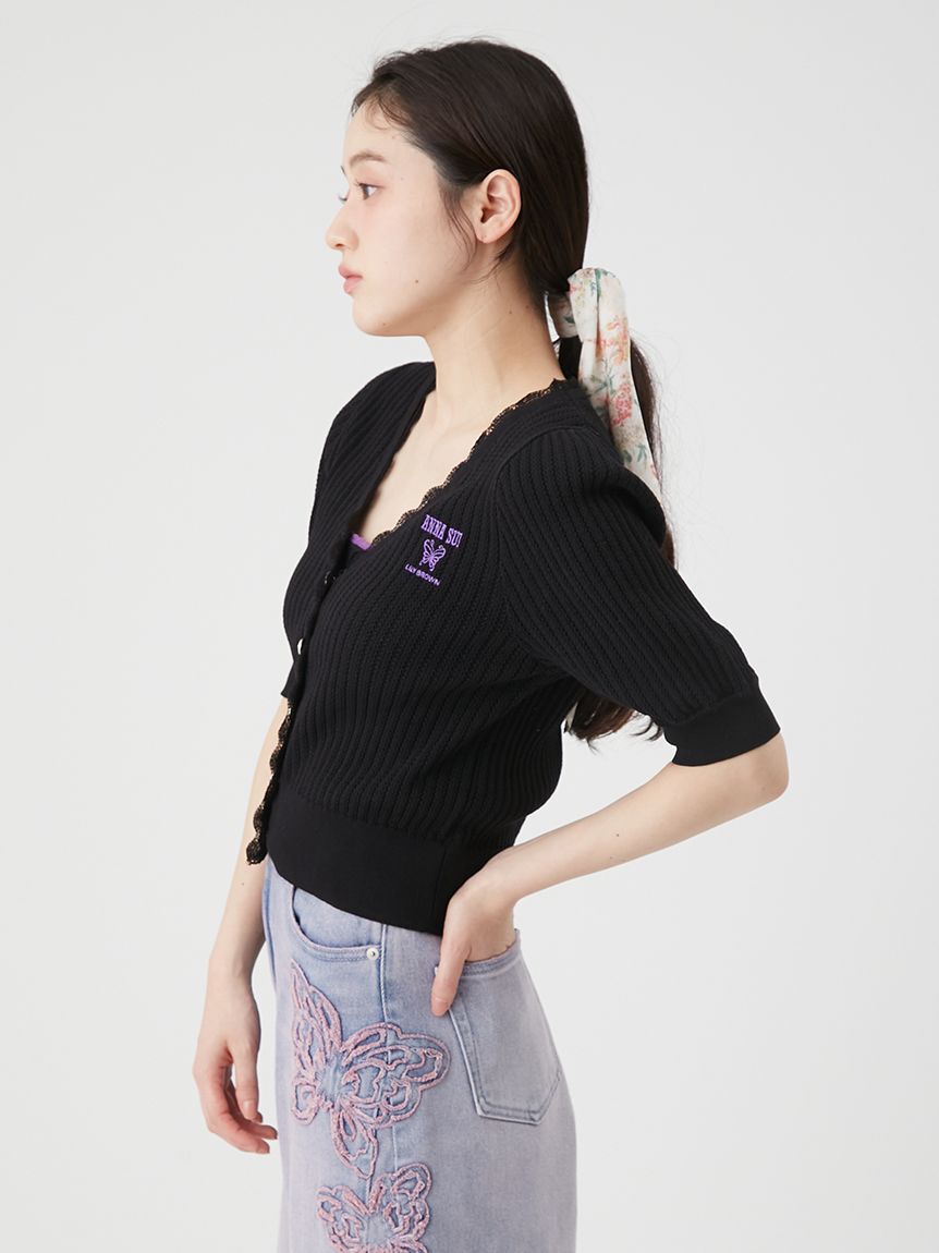 LILY BROWN「【LILY BROWN&times;ANNA SUI】レースニットカーディガン」|カーディガン|