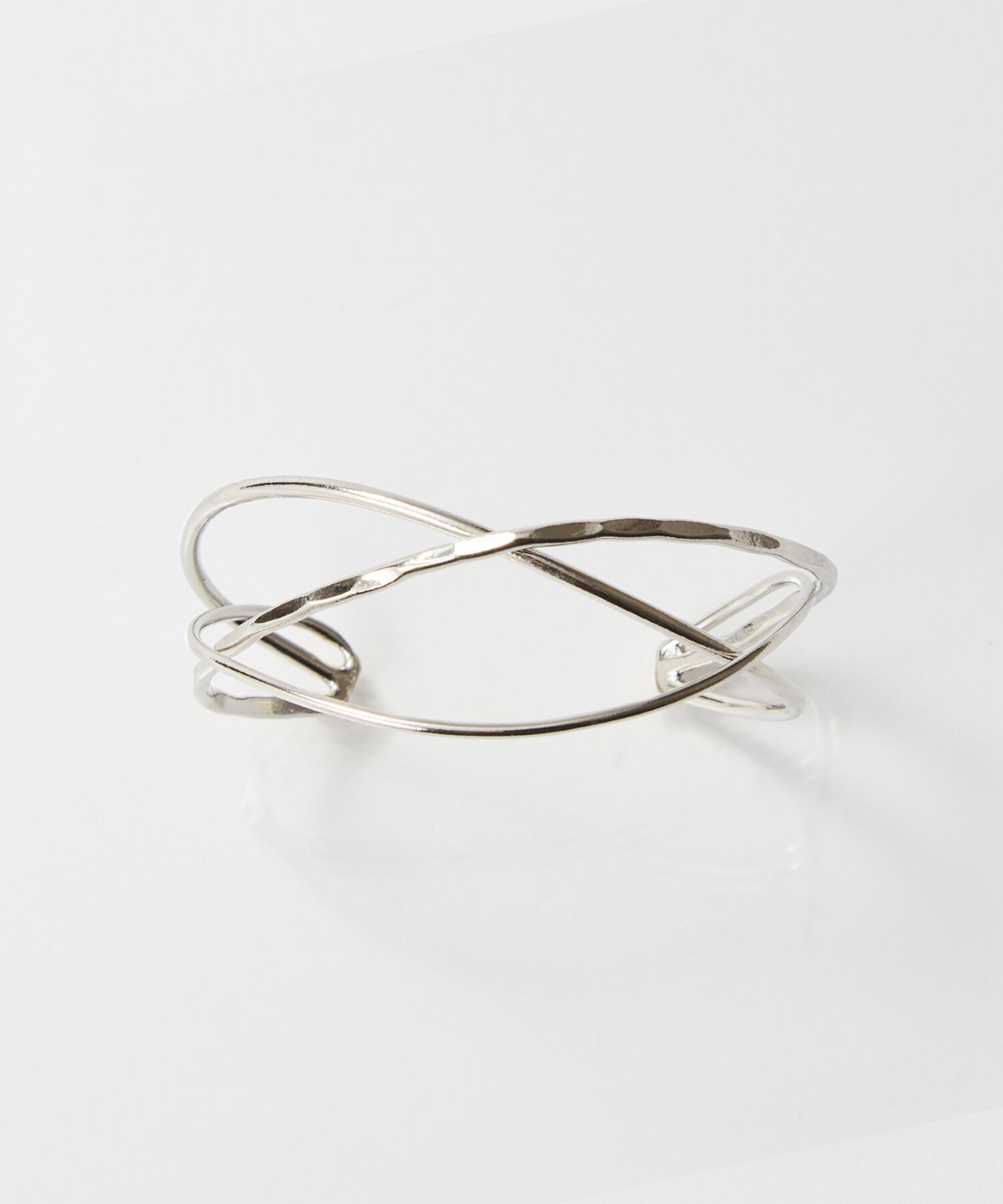 Phoebe「グリッターワイドカフバングル シルバー」|ブレスレット・バングル|