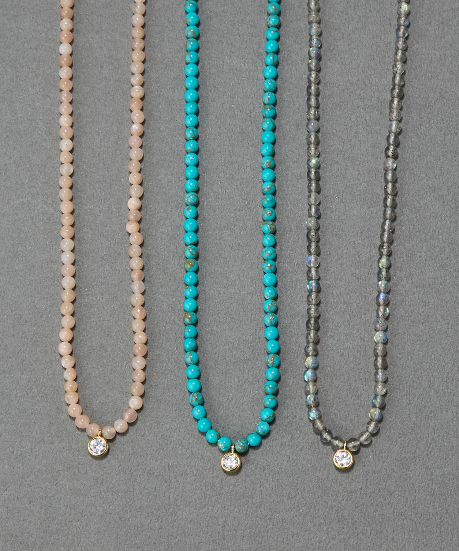 Phoebe「【金属アレルギー対応】ウィスパーストーンネックレス　ピンク　天然石/ビーズネックレス/ステンレス」|ネックレス|