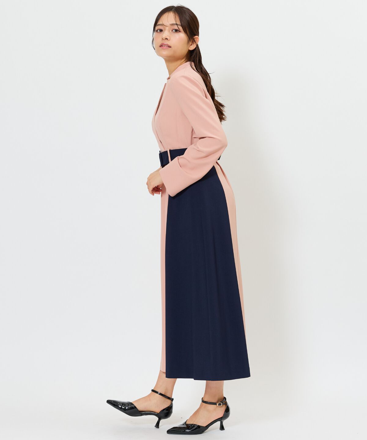 アンドクチュール「バイカラーカシュクールワンピース」|ワンピース|