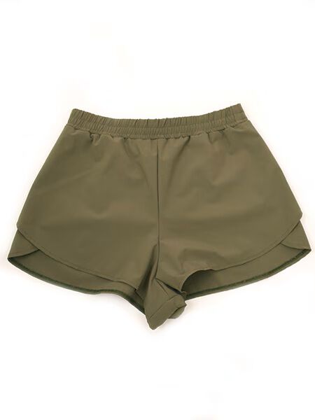 ALBOVE「無地ショートパンツ」|スポーツ|カーキ