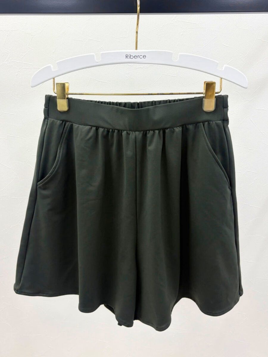 Riberce「UVカットフレアショートパンツ【UVbect】」|ショーツ|カーキ
