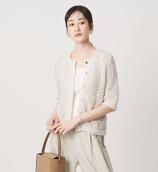 UNITED ARROWS「YTM 7分袖 カラー ミックス カーディガン」|カーディガン|