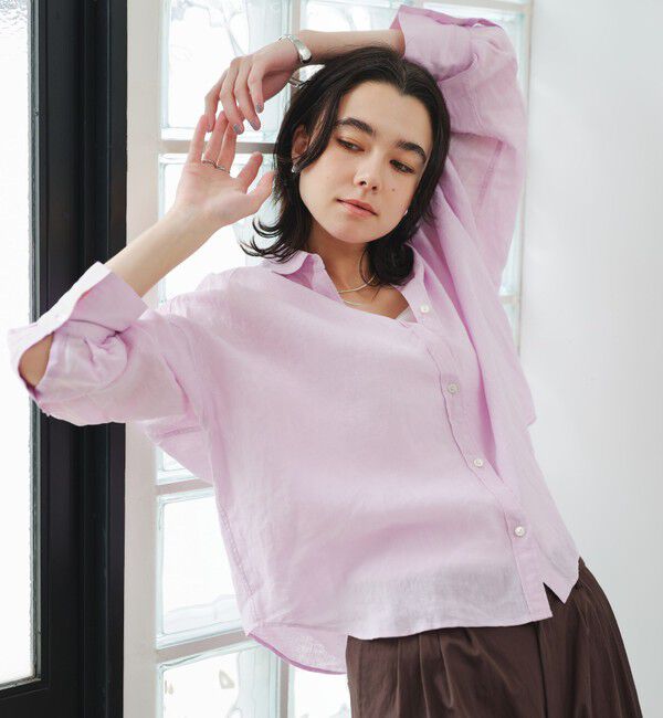 UNITED ARROWS green label relaxing「［size SHORTあり］リネンバランスシャツ」|シャツ・ブラウス|LT.PINK