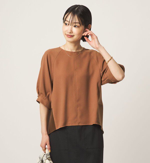 UNITED ARROWS green label relaxing「［size SHORTあり］fleurie(フルリー) フォルム ショートスリーブ ブラウス」|シャツ・ブラウス|BEIGE