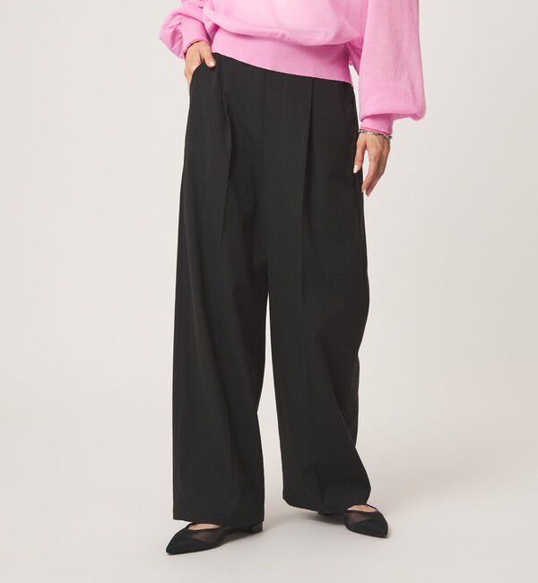 UNITED ARROWS green label relaxing「【WEB限定】＜at ease＞オルマイ ワイド パンツ ストレッチ UVカット」|その他|BLACK