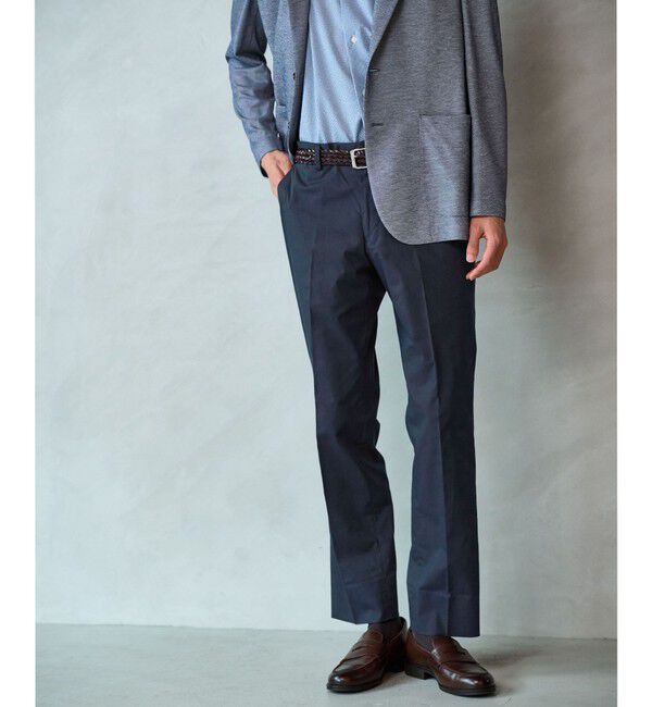 UNITED ARROWS green label relaxing「A+ COOL シャークスキン スタンダード アジャスター NP スラックス -ストレッチ・接触冷感・クリースキープ」|スラックス|