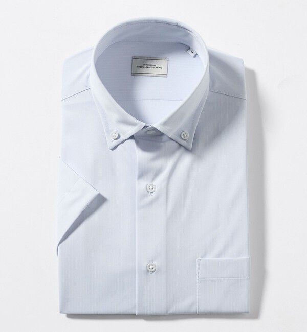 UNITED ARROWS green label relaxing「A+ COOL Pトリコット シャドーストライプ スタンダード ボタンダウン 半袖 ドレスシャツ -ストレッチ・イー」|シャツ・ブラウス|