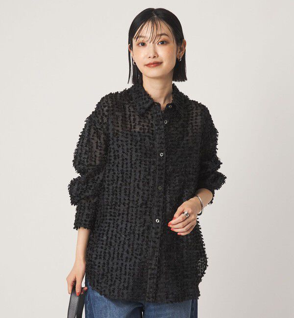 UNITED ARROWS green label relaxing「シアー ジャガード シャツ」|シャツ・ブラウス|
