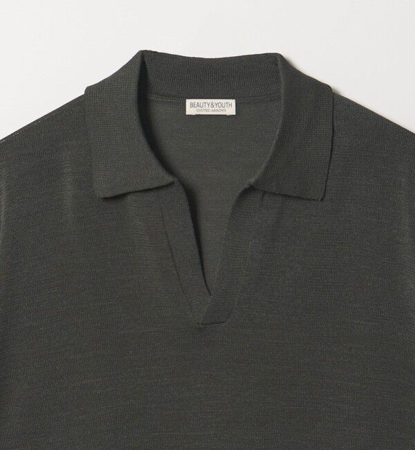 BEAUTY&YOUTH UNITED ARROWS「シャイン ギマ スキッパー ポロニット ウォッシャブル」|ニット・セーター|