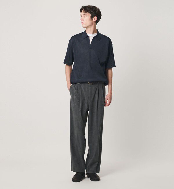 BEAUTY&YOUTH UNITED ARROWS「シャイン ギマ スキッパー ポロニット ウォッシャブル」|ニット・セーター|