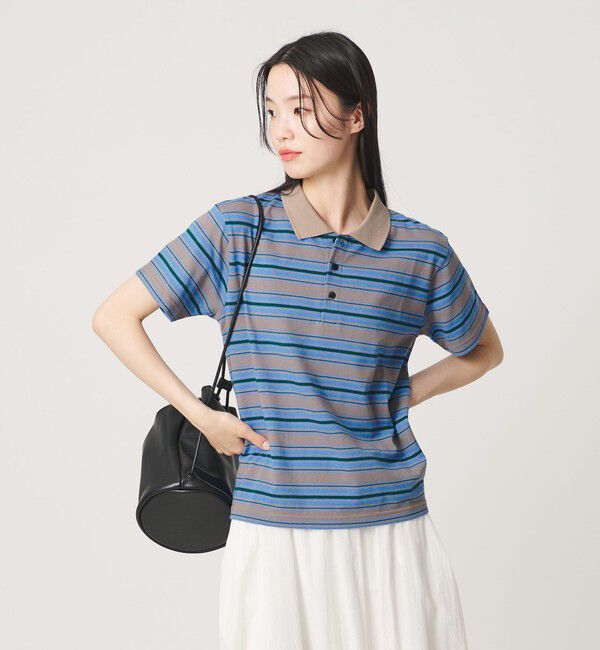 BEAUTY&YOUTH UNITED ARROWS「【WEB限定】マルチボーダー ポロカラーTシャツ」|Tシャツ・カットソー|COBALT