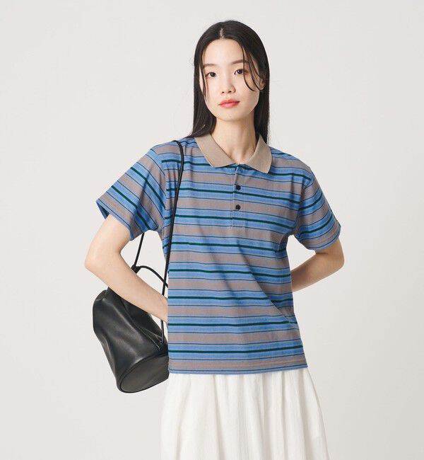 BEAUTY&YOUTH UNITED ARROWS「【WEB限定】マルチボーダー ポロカラーTシャツ」|Tシャツ・カットソー|