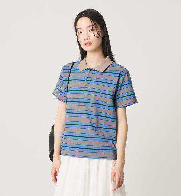 BEAUTY&YOUTH UNITED ARROWS「【WEB限定】マルチボーダー ポロカラーTシャツ」|Tシャツ・カットソー|