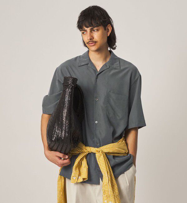 STEVEN ALAN「＜Steven Alan＞ ドレープ オープンカラー ショートスリーブ シャツ BOX」|シャツ・ブラウス|