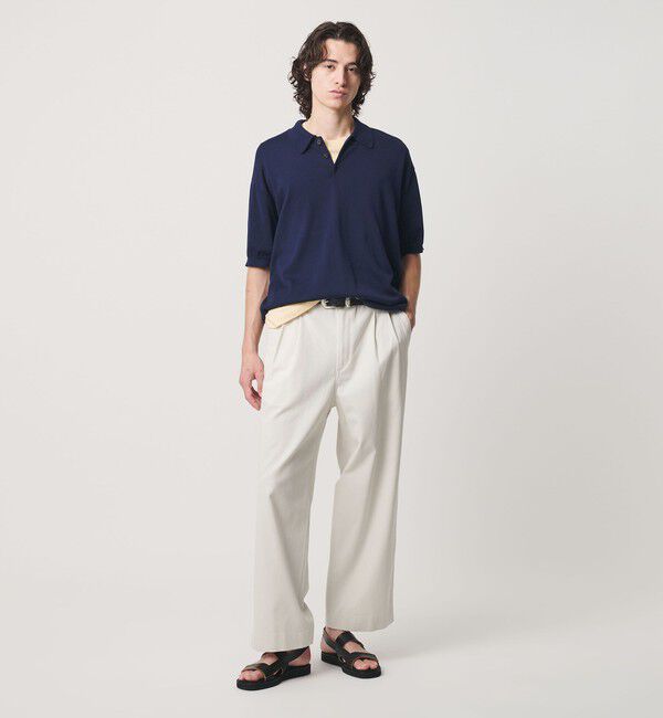 BEAUTY&YOUTH UNITED ARROWS「HI-LINE グロッシー ギザ 3B ニット ポロシャツ ウォッシャブル」|ニット・セーター|