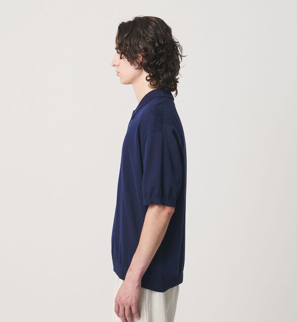 BEAUTY&YOUTH UNITED ARROWS「HI-LINE グロッシー ギザ 3B ニット ポロシャツ ウォッシャブル」|ニット・セーター|