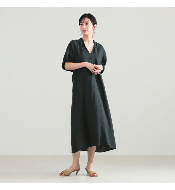 Demi-Luxe BEAMS 「【別注】TICCA / リネン バルーンスリーブ ワンピース」|ワンピース|別KHAKI