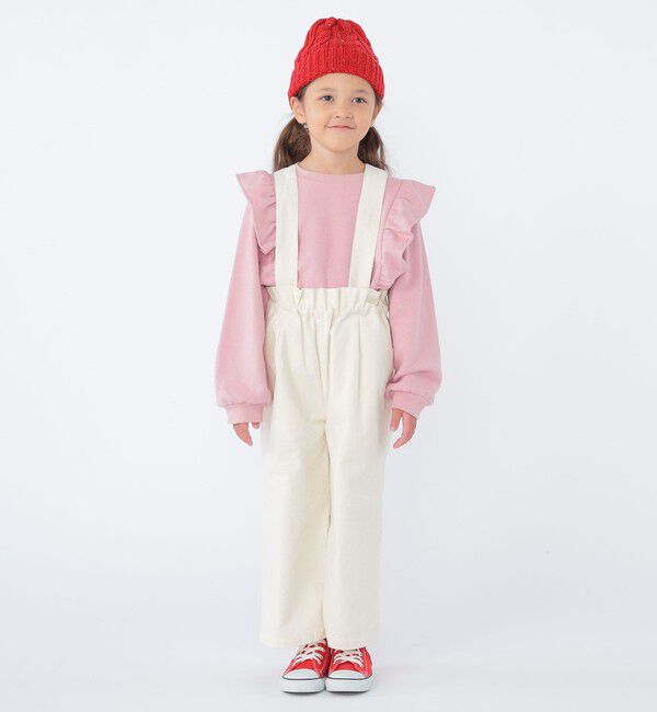 SHIPS KIDS「SHIPS KIDS:100～130cm / コーデュロイ ストラップ ワイド パンツ」|その他|アイボリー