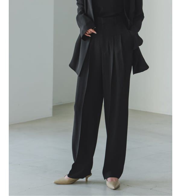 NOBLE「《WEB&一部店舗限定追加》ELENI/エルニ ライトクロスパンツ」|スラックス|ブラック